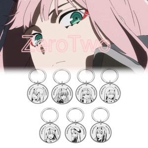 Anime <span class=keywords><strong>DARLING</strong></span> <span class=keywords><strong>in</strong></span> <span class=keywords><strong>The</strong></span> <span class=keywords><strong>FRANXX</strong></span> Porte-clés 02 Zero Two Round Pendant Fashion Halloween <span class=keywords><strong>Cosplay</strong></span> Accessory - Product Image 1