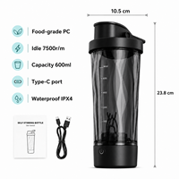 Bouteille shaker automatique pour protéines de 20 oz, tasse mélangeuse électrique portable, shaker de fitness pour la salle de sport, rechargeable, logo personnalisé, vente en gros