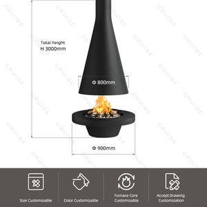 CRUCERO moderno interior hogar suspendido <span class=keywords><strong>bioetanol</strong></span> colgante <span class=keywords><strong>chimenea</strong></span> 800mm <span class=keywords><strong>techo</strong></span> montado sin humo hoteles ecológicos - Product Image 4