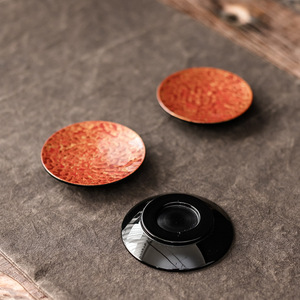 Chinese Handmade Lacquer Coaster Irregular Shape Heat Resistant For Kung Fu <b>Tea</b> <b>Set</b> - Product Image 1