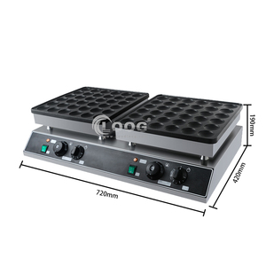 Dubbele Kop Kleine Pannenkoekenmaker 72 gaten Elektrische Poffertjesgrill Anti-aanbaklaag RVS Commerciële <span class=keywords><strong>Mini</strong></span> Pannenkoekenmachine - Product Image 2
