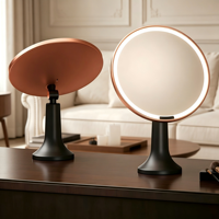Miroir de maquillage LED intelligent avec lumière, grand miroir sur pied, fonction de charge, simple face 1x, 4 couleurs