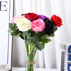 Rosa Singola Artificiale Più Venduta all'Ingrosso, Fiori <span class=keywords><strong>Artificiali</strong></span> in Velluto per Decorazione Casa - Product Image 3