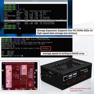 GeeekPi N16 Quad M.2 M-Key NVMe SSD HAT Carcasa Metálica con Enfriador Activo para Raspberry <span class=keywords><strong>Pi</strong></span> 5 Compatible con M.2 NVMe M-Key 2230/2242/2260/2280 - Product Image 6