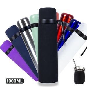 Ensemble de flacons de voyage isothermes à double paroi, ensemble de yerba maté, gourde à maté moderne, flacon thermique avec poignée, 1000 ml - Product Image 1