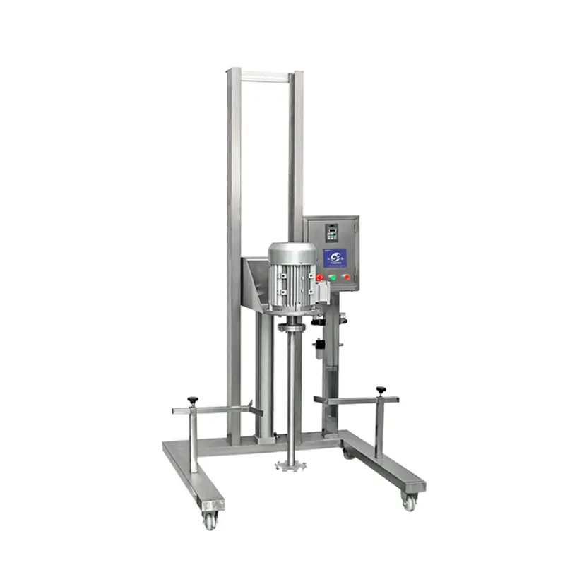 Moveable Industrial Pneumatic Electric Lifting Liquid Lotion Homogenizer Disperser Stirrer Mixer For Cosmetic Food