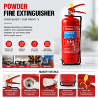 Extincteur à poudre sèche portable 1-12 kg ABC DCP en acier inoxydable certifié KIWA TUV Rheinland pour la maison et l'industrie