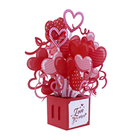 Fournisseur en gros de cartes de vœux, boîte en papier 3D avec ballon, carte cadeau pliée pour enfants, joyeux anniversaire