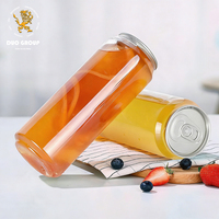 Bouteilles en plastique jetables de qualité alimentaire en forme de canette, scellables, avec couvercle en aluminium pour boissons