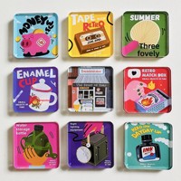 Aimants de réfrigérateur promotionnels DIY en acrylique carrés décoratifs avec support adhésif pour le bureau, la cuisine