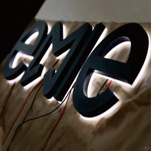 Letrero Metálico Personalizado Daco con Retroiluminación LED 3D para Montaje en Pared, Publicidad y Decoración, Aplicaciones <span class=keywords><strong>de</strong></span> Iluminación y Automoción - Product Image 1