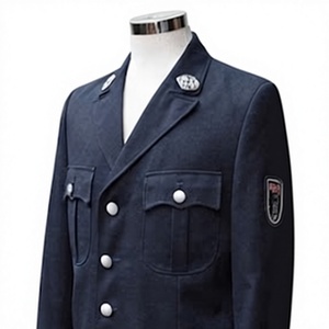Chaqueta de Uniforme Estilo Túnica Alemana de Color Sólido para Hombre, con 3 Botones y Bolsillos Delanteros para Ropa de Trabajo - Product Image 6