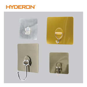 Hyderon Transparent Wall <b>Hooks</b> Rectangle Heavy Duty Bathroom Kitchen Storage <b>Hooks</b> No Drill Traceless <b>Plastic</b> <b>Hook</b> Set - Product Image 3