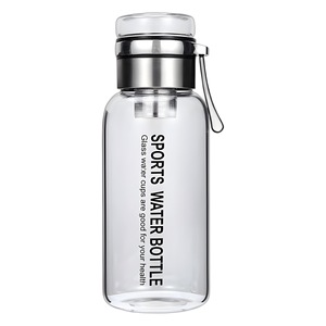 Glass Water Bottle 1000ml Tea Infuser Portable Sports Bottle For Office And Travel - Product Image 1