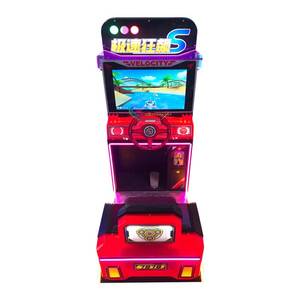 Machine de course d'arcade en gros, simulateur de conduite LED, fonctionnement à pièces, 220V, système métallique pour centre de jeux - Product Image 2