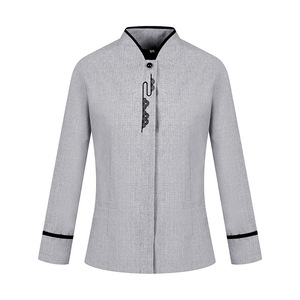 Automne et hiver vêtements de nettoyage à manches longues costume <span class=keywords><strong>femme</strong></span> bleu chambre d'hôtel propriété tante personnel de nettoyage vêtements de travail gris foncé - Product Image 5