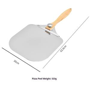 Pelle à <span class=keywords><strong>pizza</strong></span> en aluminium avec manche en bois pour un transfert efficace et sûr de la <span class=keywords><strong>pizza</strong></span> du four à la <span class=keywords><strong>plaque</strong></span> dans les cuisines domestiques ou les restaurants - Product Image 5