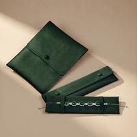 Sac de rangement pour bijoux de luxe avec fermeture à bouton-pression, option de gravure personnalisée, matériau en velours de haute qualité pour les voyages
