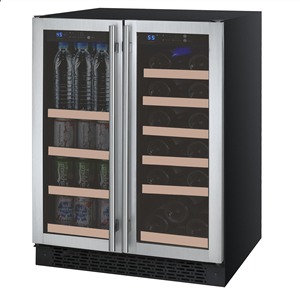 Pour <span class=keywords><strong>LG</strong></span> 36 bouteilles de vin réfrigérateur réfrigérateur double zone avec acier inoxydable intégré en bois coulissant roulement à billes électrique chaud - Product Image 1