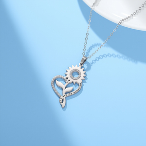 Stainless Steel Sunflower Heart Necklace Crystal Rhinestone <strong>Sunshine</strong> Flower Necklace Gold Plated Jewelry <strong>Gifts</strong> for Women Men - Product Image 4
