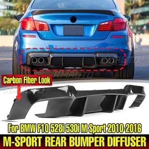 F10 Car Rear Bumper <b>Diffuser</b> Lip W/ <b>Led</b> Brake Light for BMW F10 528i 530i M Sport 2010-2016 Rear Bumper Spoiler Lip Splitter - Product Image 1
