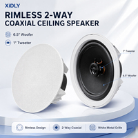 Haut-parleur coaxial bidirectionnel sans bordure 100V 5W 10W pour système de sonorisation, musique d'ambiance dans les hôtels, les écoles et les bureaux