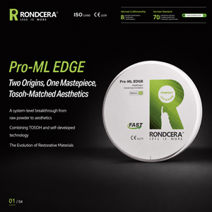 Disco de Zirconia Hidrotermal Estable de Bajo Envejecimiento Rondcera Pro-ML EDGE A1 A2 A3 para Puentes de Larga Duración - Product Image 2