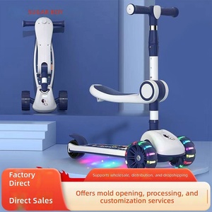 Nouveau scooter pour enfants <span class=keywords><strong>3</strong></span>+ <span class=keywords><strong>ans</strong></span>, musique, lumières, grandes roues, draisienne à <span class=keywords><strong>3</strong></span> roues - Product Image 4