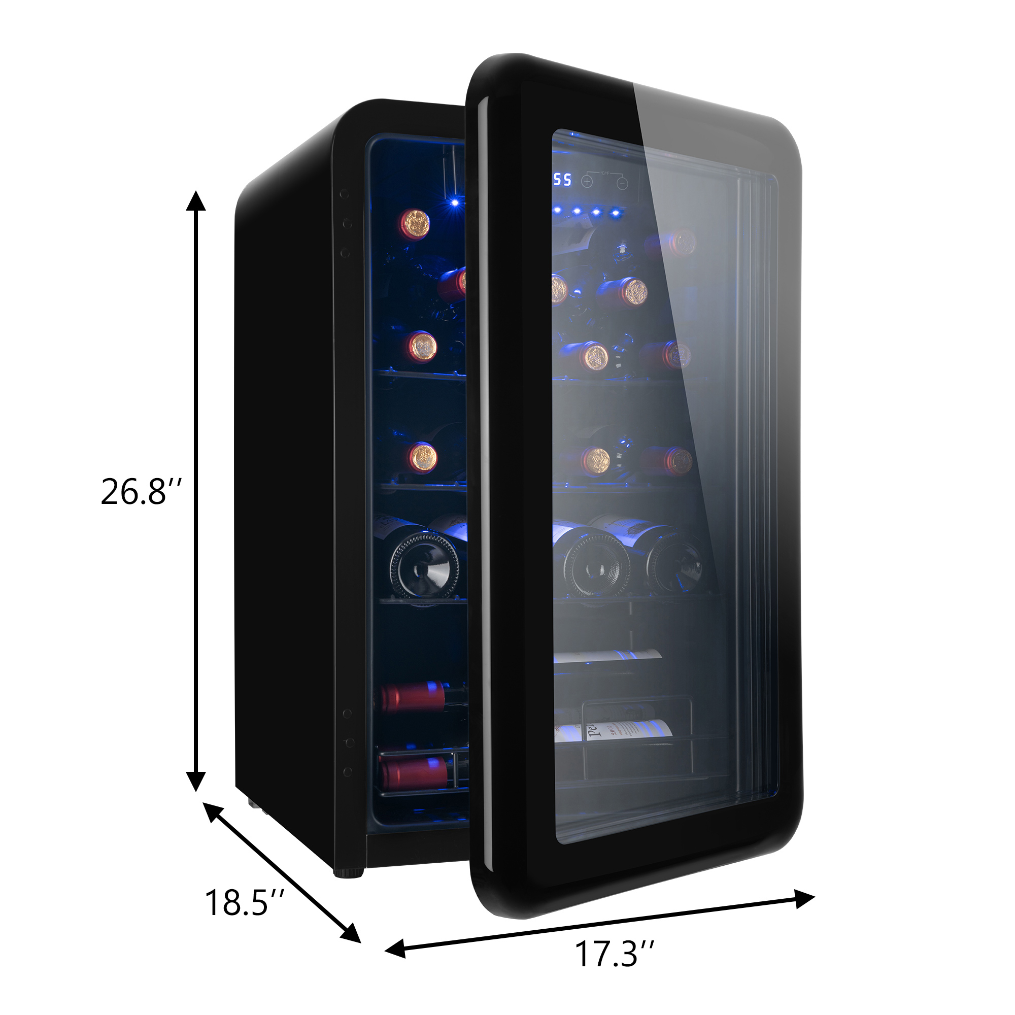Wine Cooler Countertop Freestanding Wine Cellars Compressor System Champagne Chiller Digital Temperature Control