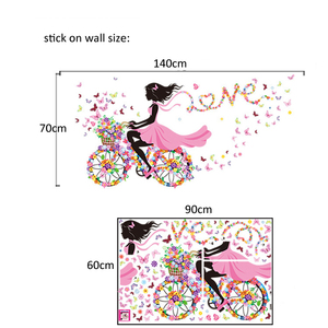 Rimovibile autoadesivo per la casa design pvc 3d bici <span class=keywords><strong>adesivi</strong></span> <span class=keywords><strong>da</strong></span> <span class=keywords><strong>parete</strong></span> ragazza - Product Image 6