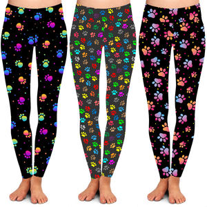 Mallas de cintura alta suaves con estampado personalizado, Color azul marino, arcoíris, pata de perro, hueso, glúteos, gran oferta - Product Image 5