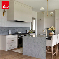 Meuble de rangement Allandcabinet Slim Shaker blanc laqué, armoires de cuisine en bois massif style Shaker blanc, en vrai bois