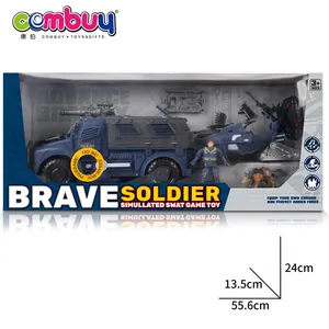 Modelo de juguete con sonidos de luz, figura de policía, soldado militar