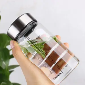 Custom Cute 350ml 12oz Gym Hot Cold Drinking Bottles Glass Single Wall Clear Glass Wide Mouth Water Bottle with Sleeve