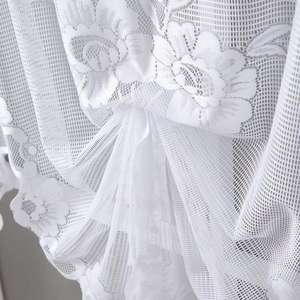 Tenda da caffè bianca cinese classica fresca a tre <span class=keywords><strong>fiori</strong></span> che blocca il pizzo tenda corta tenda divisoria dell'atrio - Product Image 5