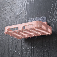 Grand porte-savon étanche sans perçage avec étagère d'égouttage et support mural à ventouse pour le nettoyage de la maison et la décoration de la salle de bain