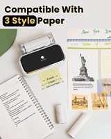 Phomemo M03 Printer Saku Mini Portabel Tanpa Tinta Thermal 203dpi 53mm Nirkabel USB untuk Foto Stiker Catatan Sekolah Belajar Kerja