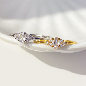 Bague tendance personnalisée plaquée or 18 carats avec zircone cubique 3A pour femmes - Product Image 2