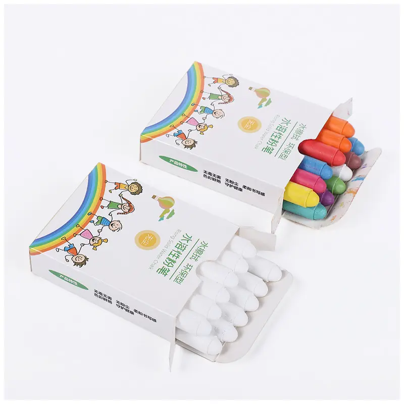 Craie effaçable blanc pour enfants, gel à couleur unie, sans poussière, doodle lavable, réutilisable, 20 pièces/boîte