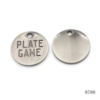 Étiquettes de collier pour animaux de compagnie en alliage de 18 mm, logo métallique circulaire brossé couleur canon de fusil, accessoires de sac