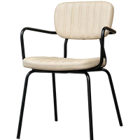 Chaise de salle à manger industrielle moderne en acier, style rétro, pour café commercial, dossier métallique sans accoudoirs, durable, stable, avec coussin en mousse
