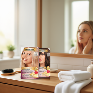 ชุดย้อมผมถาวรสีมิกซ์โปรเฟสชั่นแนล กลอสซี่ คัลเลอร์ 1023 สีบลอนด์แพลตตินั่ม ผสมน้ำมันอาร์แกนและส้มโอ ปิดผมขาวได้ 100% - Product Image 3