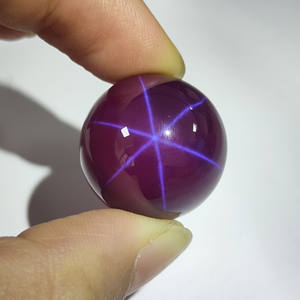 Lab Created <b>Star</b> <b>Light</b> Sapphire Ruby Sphere Bead for DIY Handiwork - Product Image 3