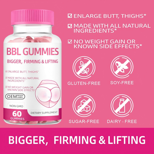 Gummies de Vitamines Naturelles pour l'Augmentation et le Rehaussement des Fesses (BBL), 60 Comprimés – Fournisseur OEM/ODM - Product Image 3