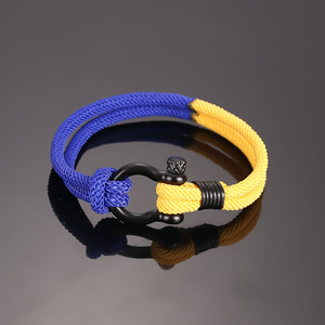 New Men U Shape Survival <b>Bracelet</b> Outdoor Camping Emergency <b>Rope</b> <b>Bracelet</b> for Women Black Stainless Steel Sport Buckle - Product Image 1