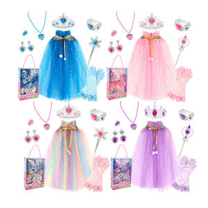 Vestido <span class=keywords><strong>de</strong></span> princesa para niñas, fiesta <span class=keywords><strong>de</strong></span> Elsa Anna, capa <span class=keywords><strong>de</strong></span> arcoíris, disfraz para niños, Halloween, Navidad, corona, varita, accesorios <span class=keywords><strong>de</strong></span> joyería, conjunto <span class=keywords><strong>de</strong></span> regalo - Product Image 1