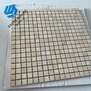 Mosaïque de marbre beige d'usine chinoise pour la décoration murale, salle de bain, <span class=keywords><strong>prix</strong></span>, grand panneau de placage en pierre naturelle, intérieur - Product Image 4
