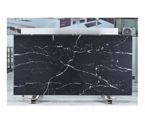 Pierre de quartzite noire de qualité supérieure, applications modernes de rénovation de la maison, cuisine extérieure, applications pour les hôtels, plan de travail, meuble-lavabo, pierre artificielle - Product Image 1