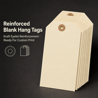 Étiquettes suspendues vierges renforcées en papier kraft avec œillet, empilables, prêtes pour impression personnalisée, OEM, vente en gros, marque privée