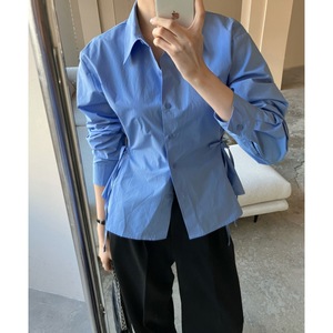 Chemise pour femmes, style ou logo personnalisé, ODM, <span class=keywords><strong>chic</strong></span> coréen, décontractée, printemps, chemisier, taille cintrée, <span class=keywords><strong>haut</strong></span> pour femmes - Product Image 2